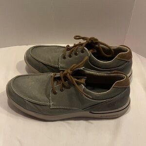 Skechers relax fit air cooled memory foam Gray and Brown Men's Boat Shoes